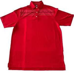 FootJoy Athletic Fit Mens XL Red Performance Stretch Golf Polo